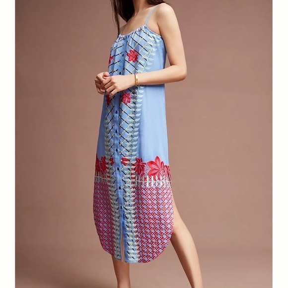 Anthropologie Dresses & Skirts - ANTHROPOLOGIE | Red Carter Palisades Embroidered Midi Dress Size M